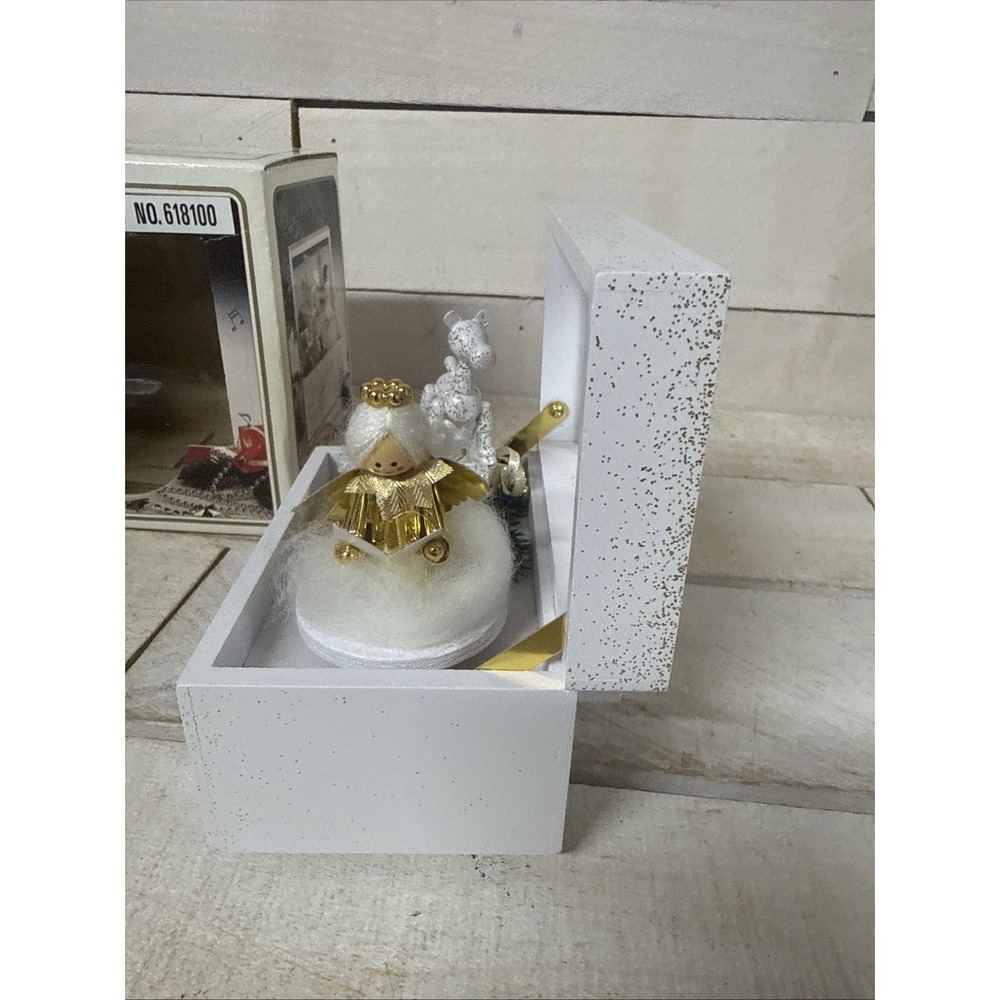 Vintage Weihnachts Musikdose Angel Music Box With Original Box Fast Shipping - Picture 4 of 11